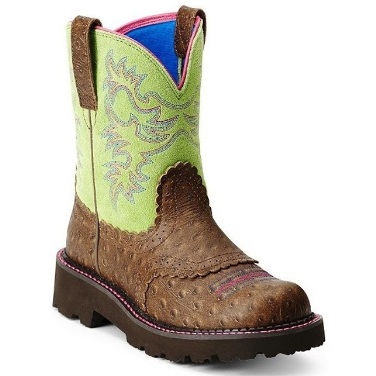 Ostrich Print Fatbaby Roper Cowgirl Boots